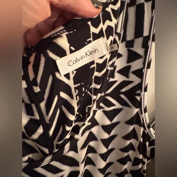 CALVIN KLEIN Black & White Sleeveless JumpSuit | Size 8 | MSRP $129 💋 NWOT - Picture 2 of 11